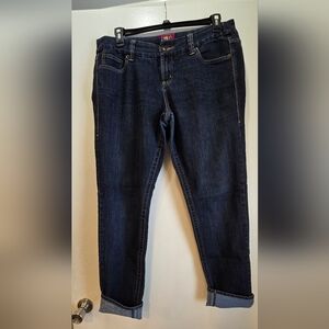 Vintage Torrid Blue Skinny Jeans with Contrast Stitching